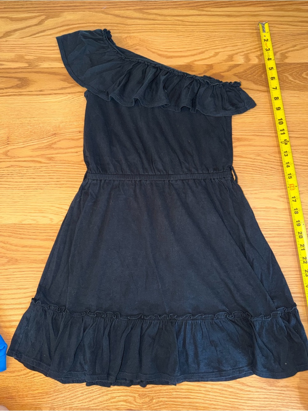 GAP Kids Girls One-Shoulder Ruffle Black Dress